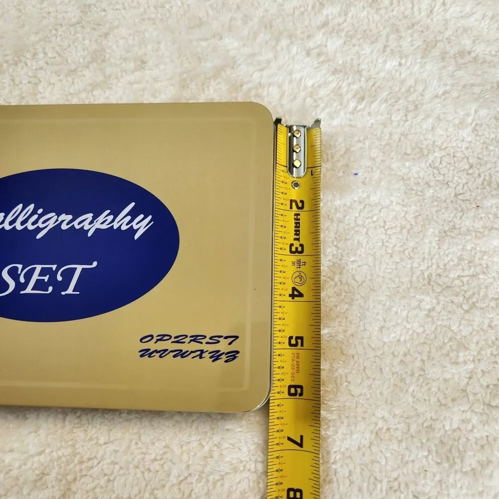 Calligraphy Set In Metal Tin w/4 Pens/5 Nibs/20 Ink Cartridges/Instructions